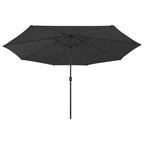 Vidaxl parasol met led-verlichting 400 cm zwart