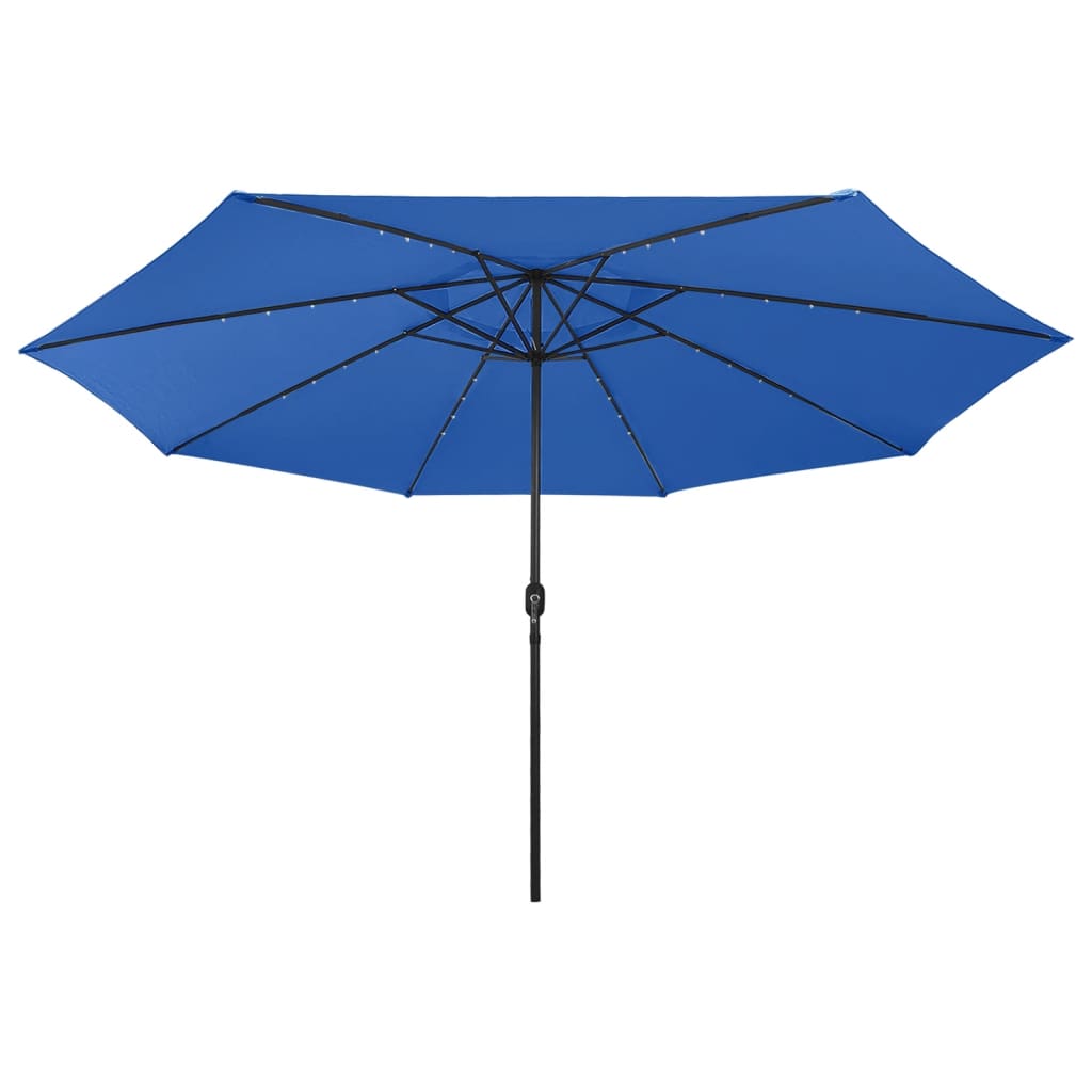 Vidaxl parasol met led-verlichting 400 cm azuurblauw