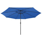 Vidaxl parasol met led-verlichting 400 cm azuurblauw