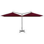 Vidaxl parasol dubbel met stalen paal 600x300 cm bordeauxrood