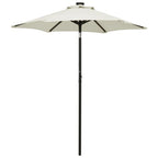 Vidaxl parasol met led-verlichting 200x211 cm aluminium zandkleurig