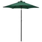 Vidaxl parasol met led-verlichting 200x211 cm aluminium groen