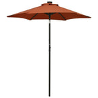 Vidaxl parasol met led-verlichting 200x211 cm aluminium terracotta