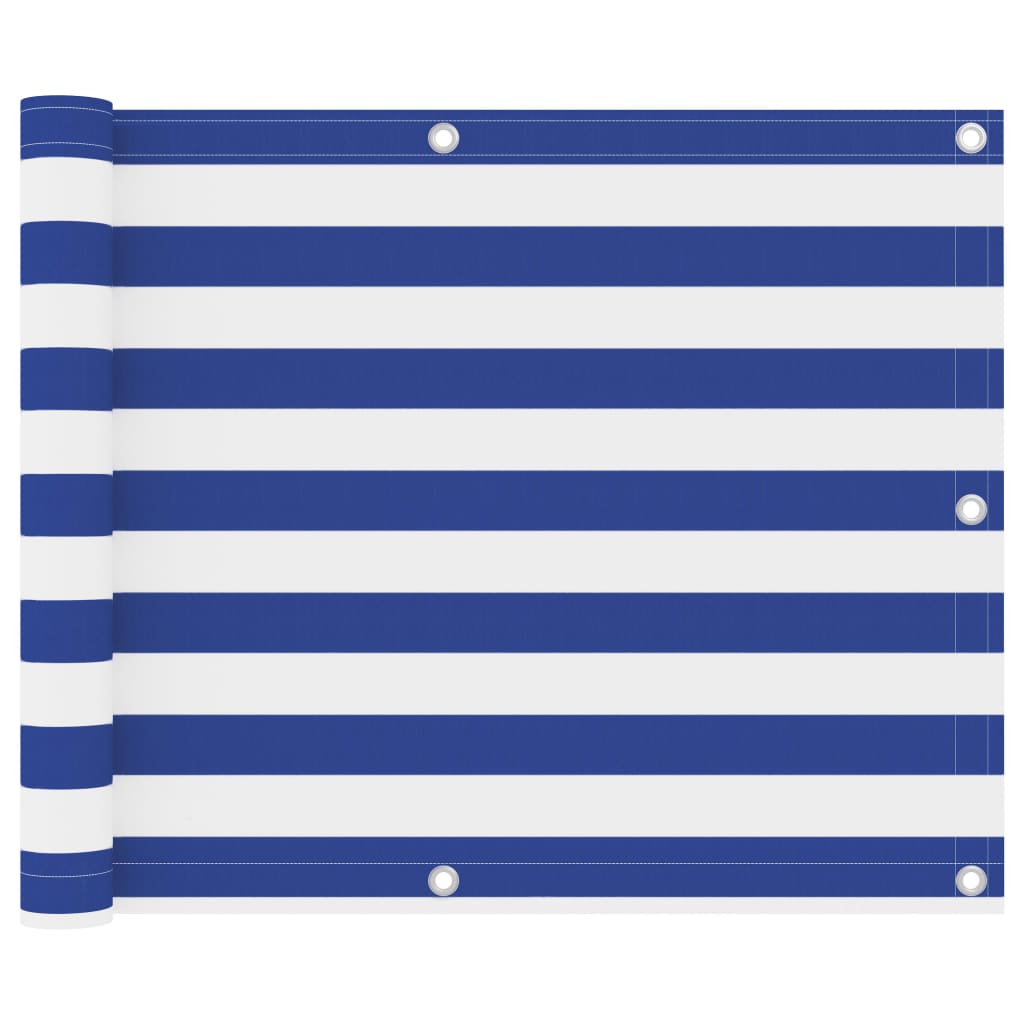 Vidaxl balkonscherm 75x300 cm oxford stof wit en blauw