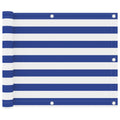 Vidaxl balkonscherm 75x300 cm oxford stof wit en blauw