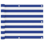 Vidaxl balkonscherm 75x300 cm oxford stof wit en blauw