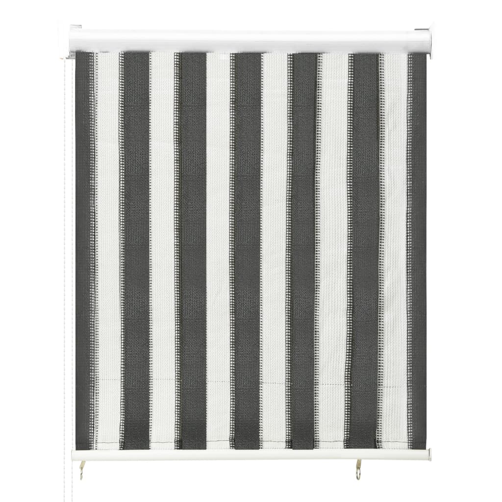 VidaXL Rolgordijn voor buiten gestreept 60x140 cm antraciet en wit