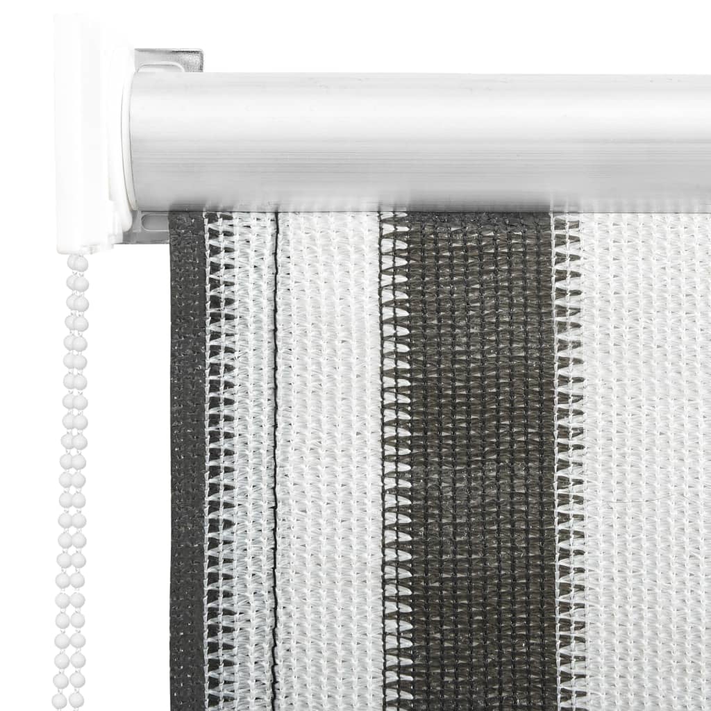 VidaXL Rolgordijn voor buiten gestreept 60x140 cm antraciet en wit