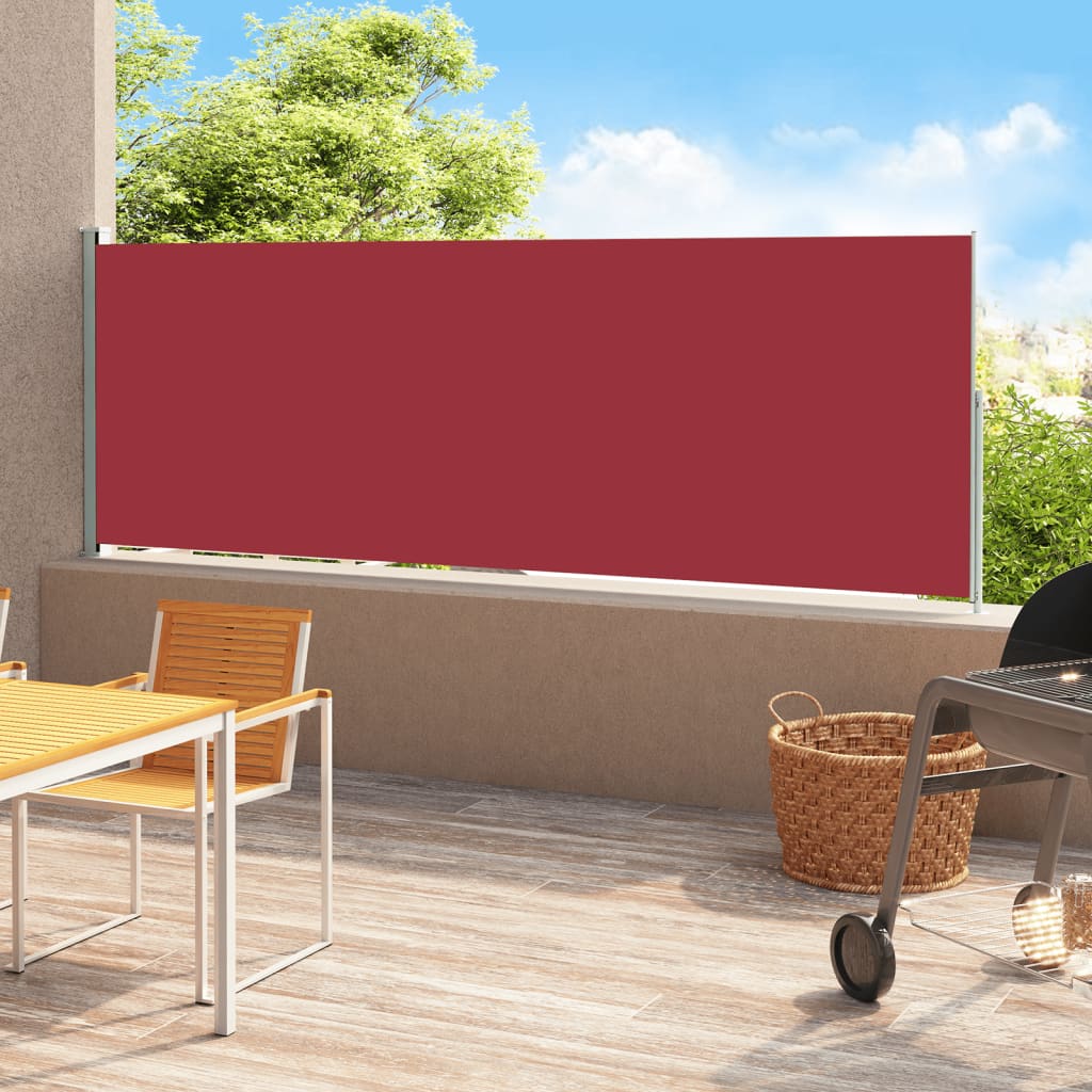 Vidaxl tuinscherm uittrekbaar 180x500 cm rood