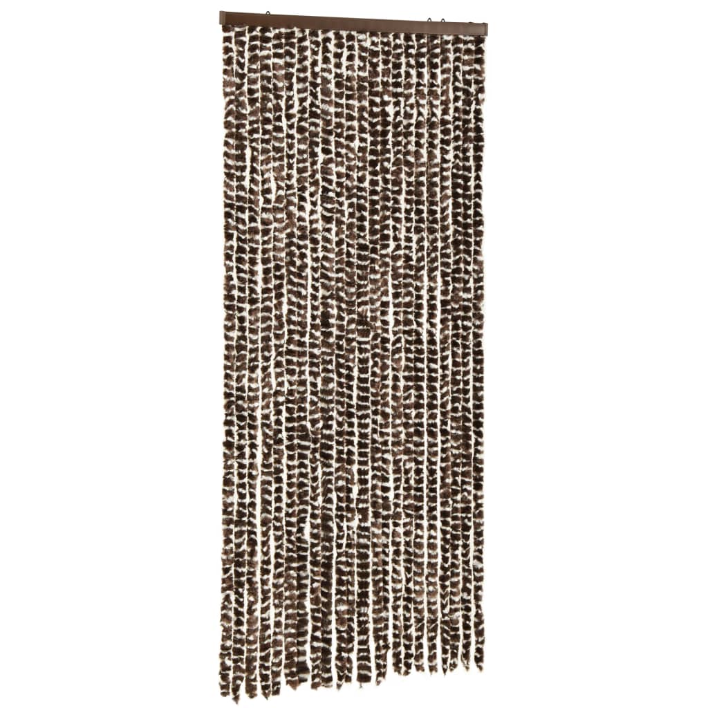 Vidaxl vliegengordijn 90x220 cm chenille bruin en wit