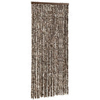 Vidaxl vliegengordijn 90x220 cm chenille bruin en wit