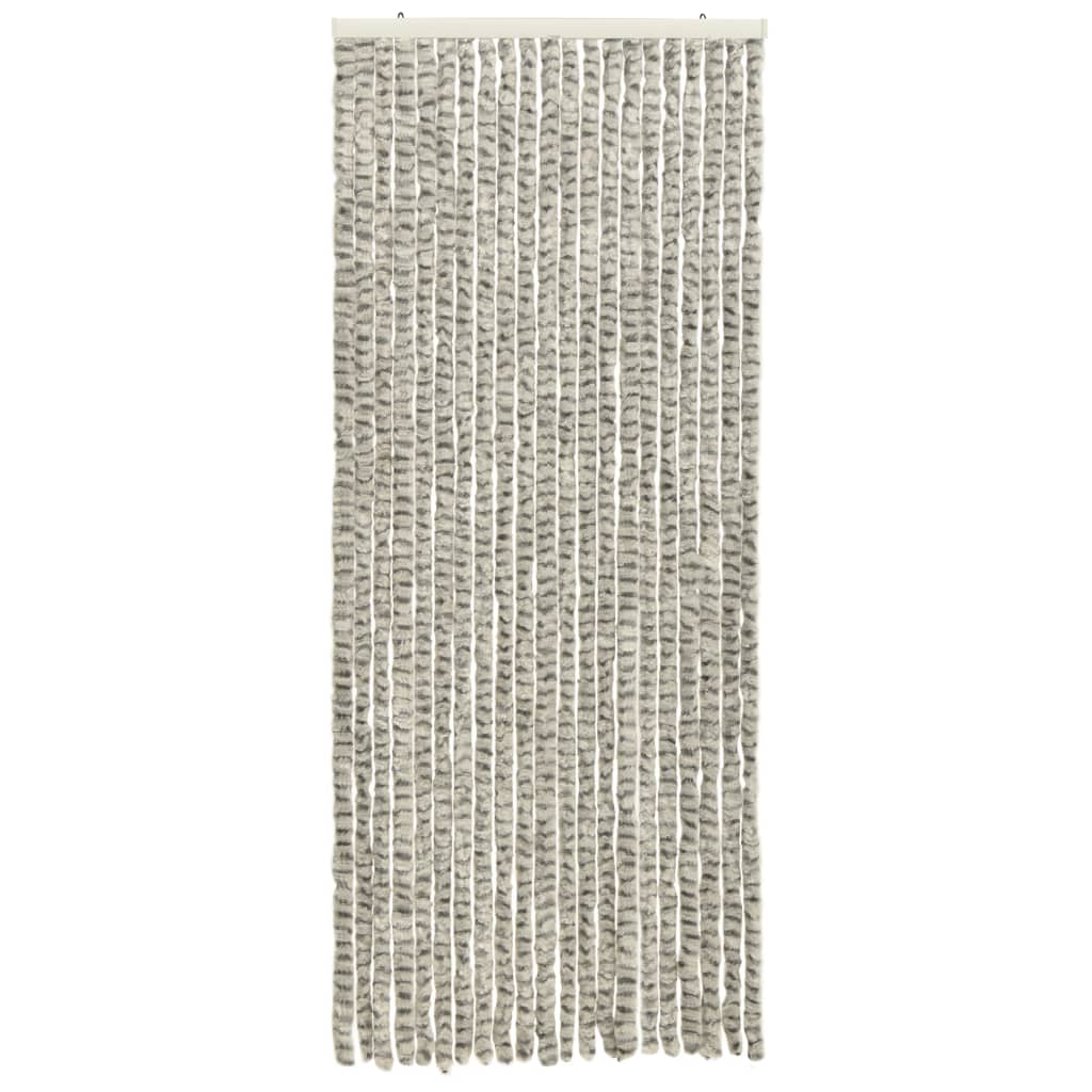 Vidaxl vliegengordijn 56x185 cm chenille licht- en donkergrijs