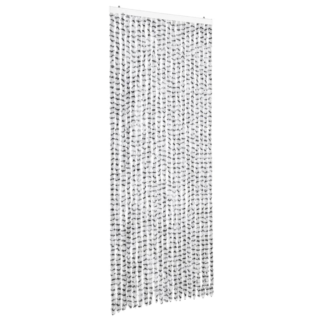 Vidaxl vliegengordijn 90x220 cm chenille licht- en donkergrijs
