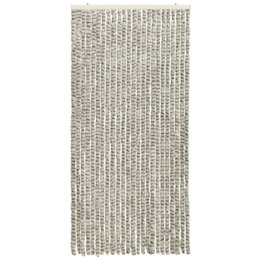 Vidaxl vliegengordijn 100x220 cm chenille licht- en donkergrijs