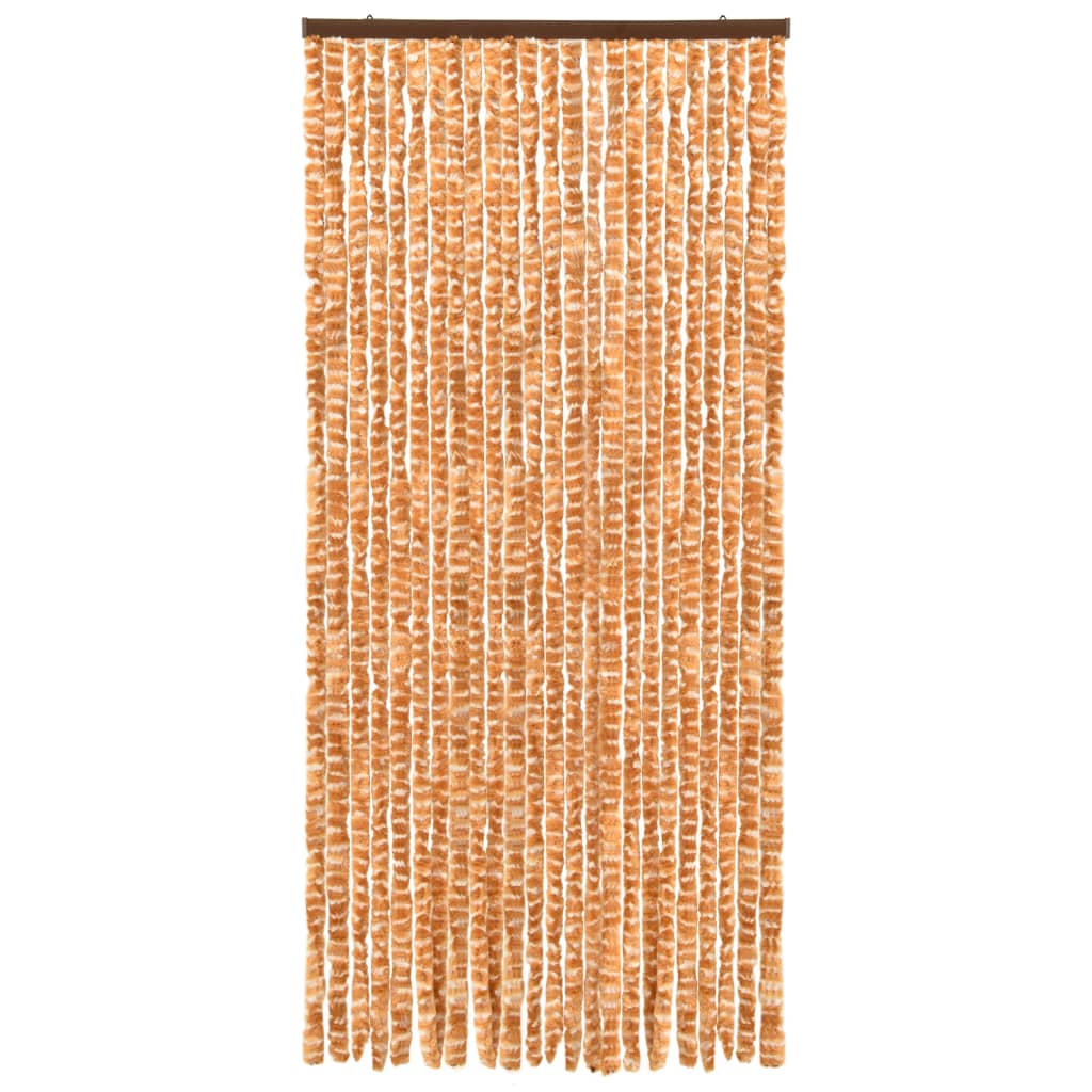 Vidaxl vliegengordijn 90x220 cm chenille oker en wit