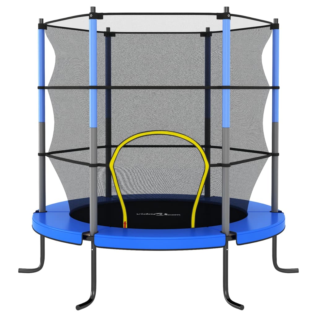 Vidaxl trampoline met veiligheidsnet rond 140x160 cm blauw