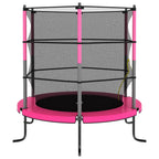 VidaXL Trampoline met veiligheidsnet rond 140x160 cm roze