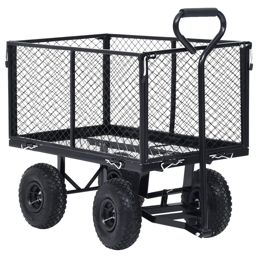 VidaXL Tuinwagen 350 kg zwart