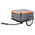 Vidaxl fietstrailer 65 kg grijs en oranje