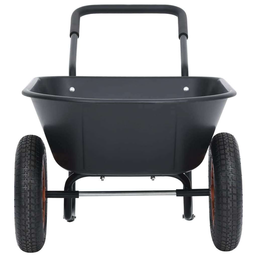 VidaXL Kruiwagen 100 kg 78 L zwart en oranje
