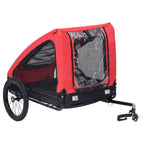 Vidaxl hondenfietstrailer rood en zwart