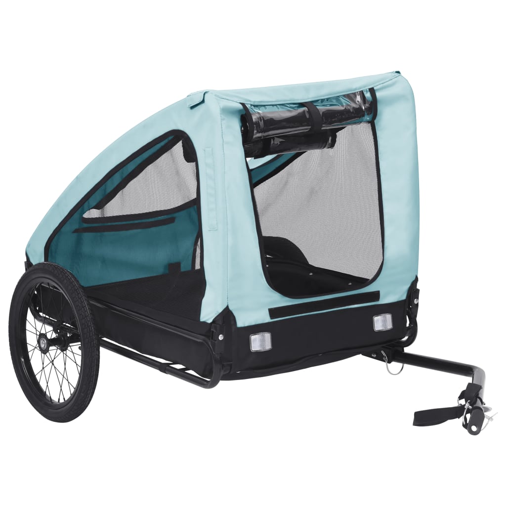 Vidaxl hondenfietstrailer blauw en zwart