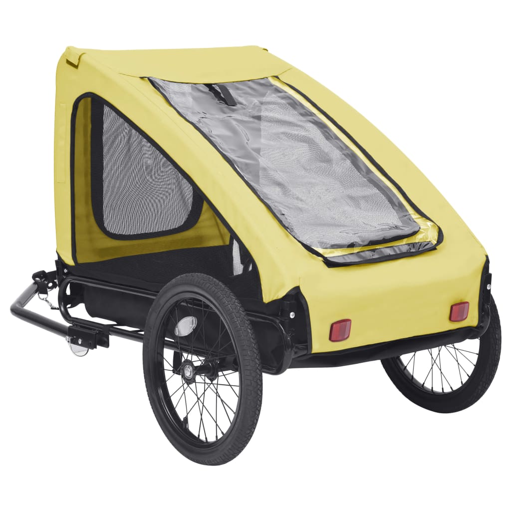 Vidaxl hondenfietstrailer geel en zwart
