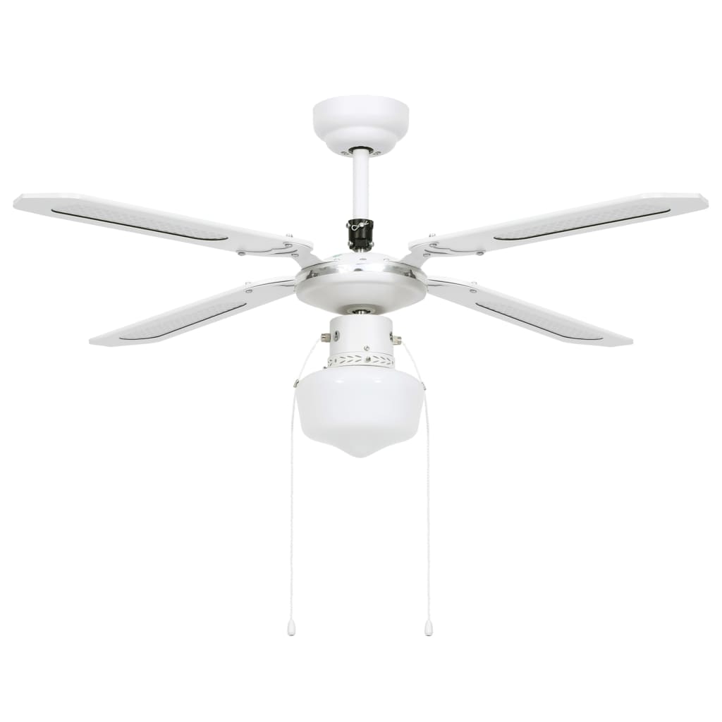 VidaXL Plafondventilator met lamp 106 cm wit