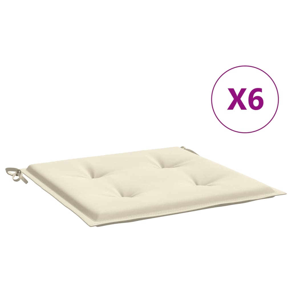 Vidaxl tuinstoelkussens 6 st 40x40x4 cm oxford stof crèmekleurig