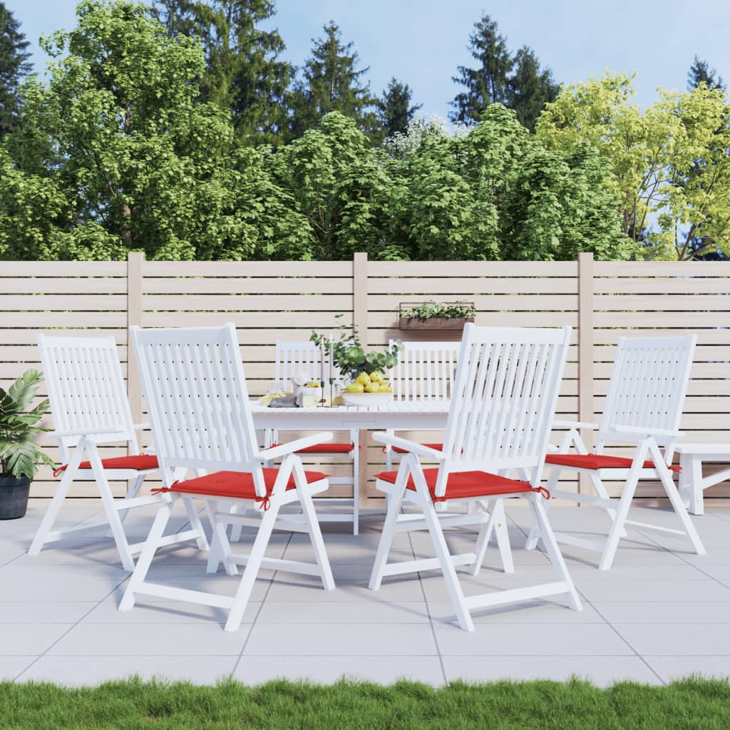 Vidaxl tuinstoelkussens 6 st 40x40x4 cm oxford stof rood
