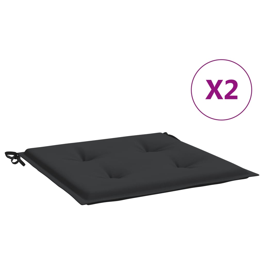 Vidaxl tuinstoelkussens 2 st 40x40x4 cm oxford stof zwart