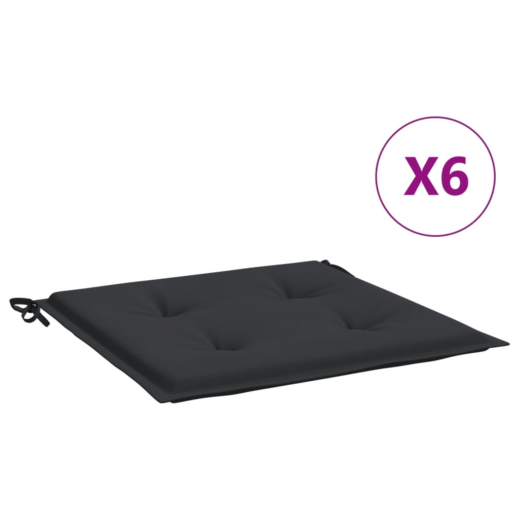 Vidaxl tuinstoelkussens 6 st 40x40x4 cm oxford stof zwart