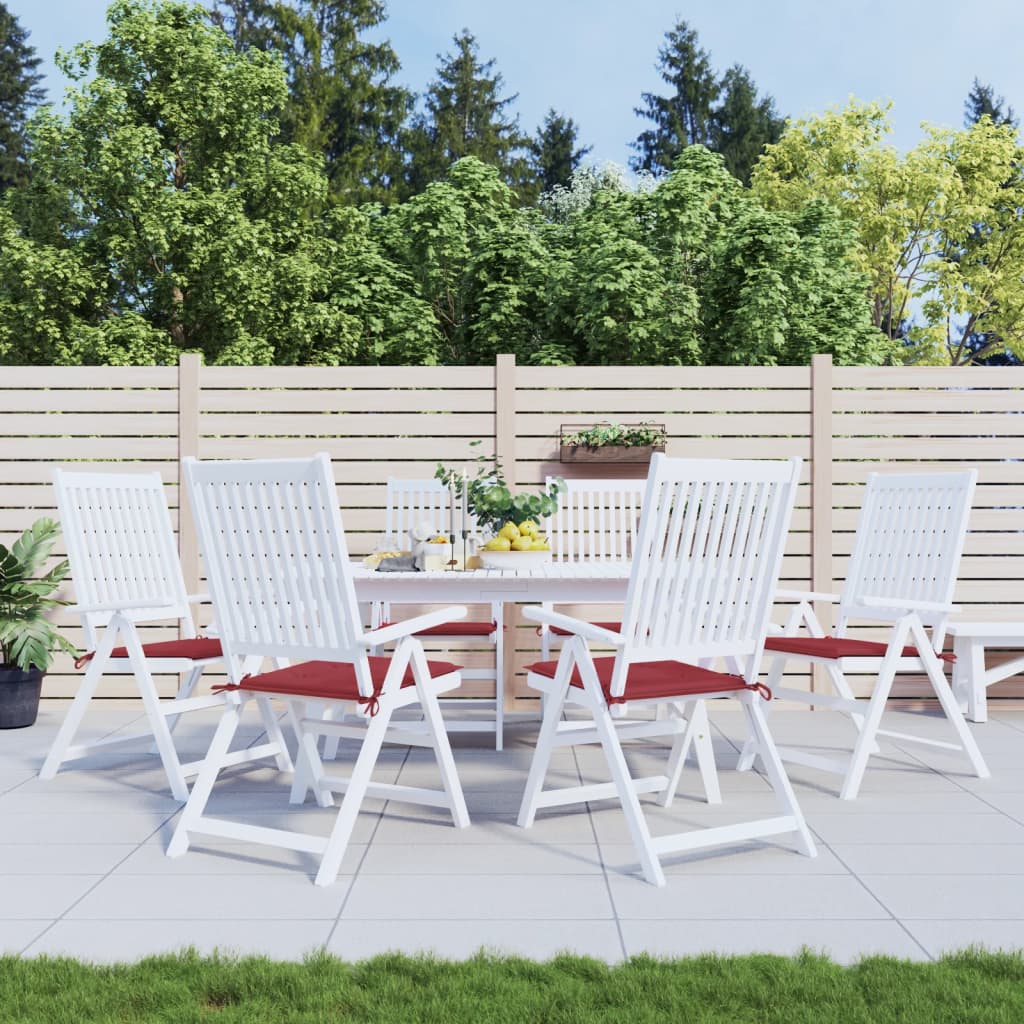 Vidaxl tuinstoelkussens 6 st 40x40x4 cm oxford stof wijnrood
