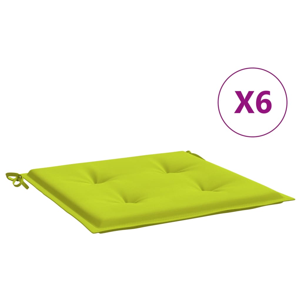 Vidaxl tuinstoelkussens 6 st 40x40x4 cm oxford stof felgroen