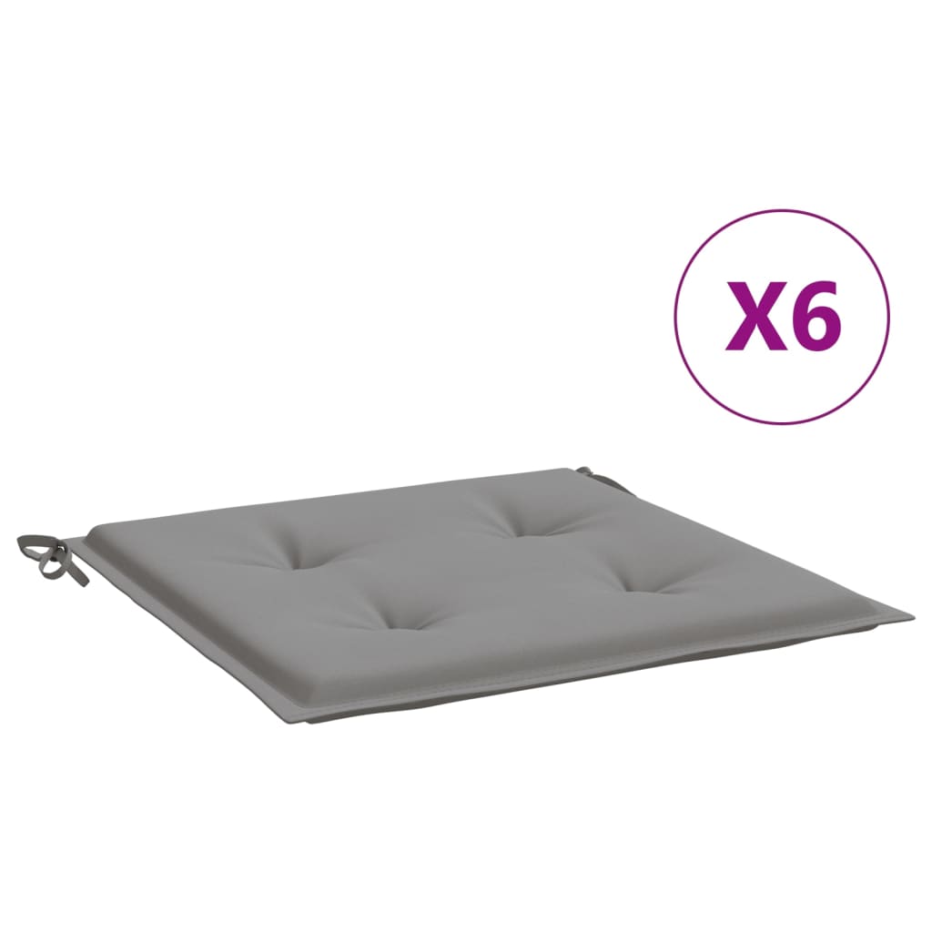 VidaXL Tuinstoelkussens 6 st 50x50x3 cm oxford stof grijs