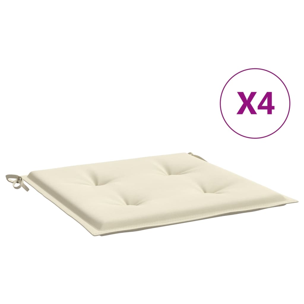 Vidaxl tuinstoelkussens 4 st 50x50x4 cm oxford stof crèmekleurig
