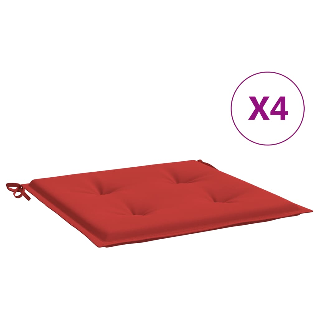 Vidaxl tuinstoelkussens 4 st 50x50x4 cm oxford stof rood
