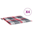 Vidaxl tuinstoelkussens 4 st 50x50x4 cm oxford stof ruitpatroon rood