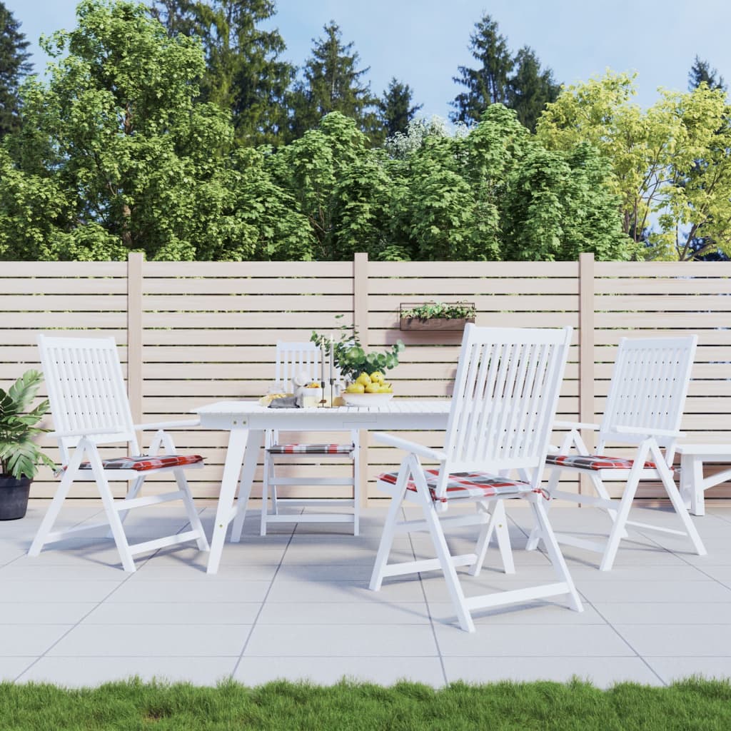 Vidaxl tuinstoelkussens 4 st 50x50x4 cm oxford stof ruitpatroon rood