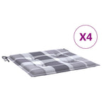 Vidaxl tuinstoelkussens 4 st 50x50x4 cm oxford stof ruitpatroon grijs