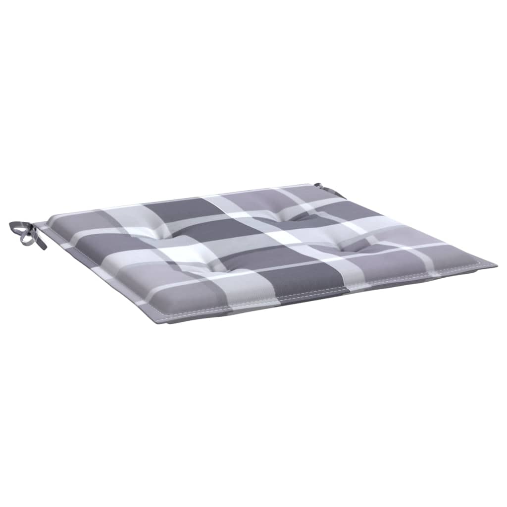 Vidaxl tuinstoelkussens 4 st 50x50x4 cm oxford stof ruitpatroon grijs