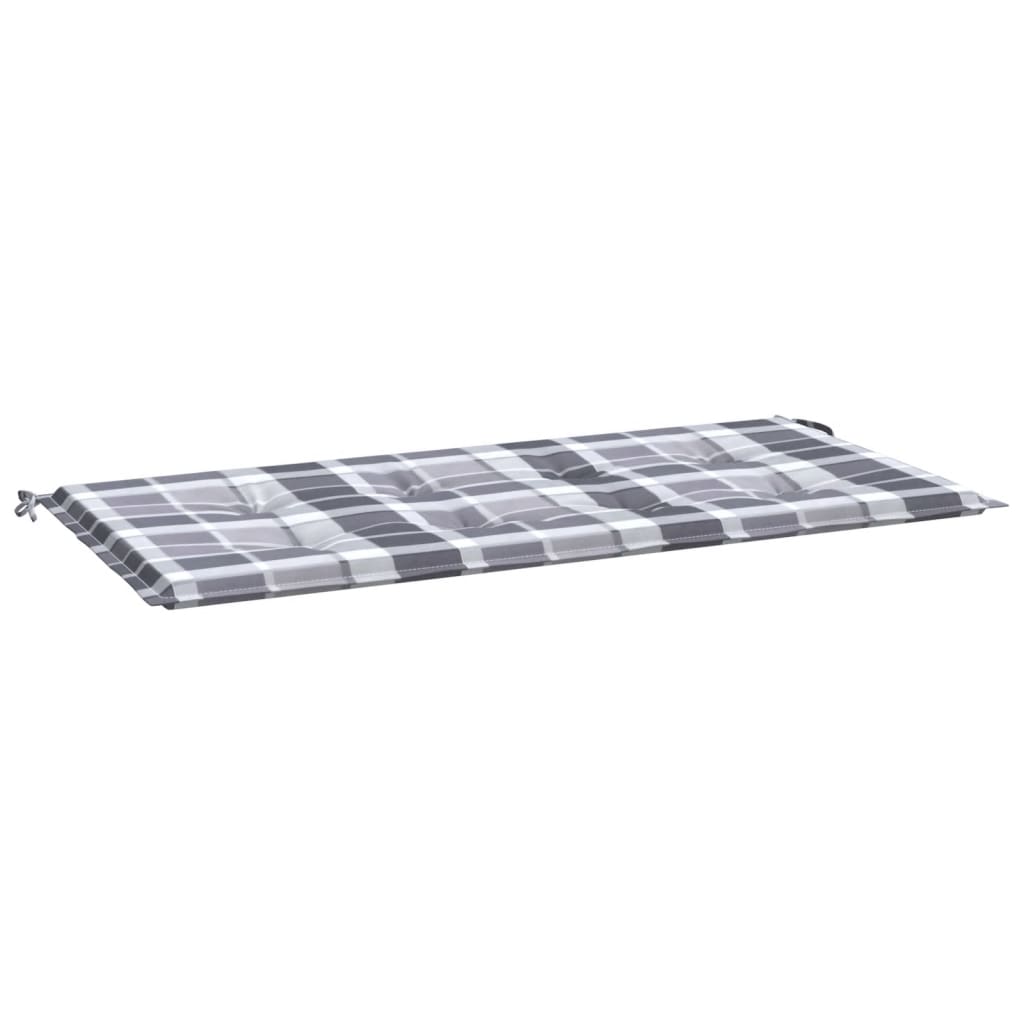 Vidaxl tuinbankkussen 120x50x4 cm oxford stof ruitpatroon grijs