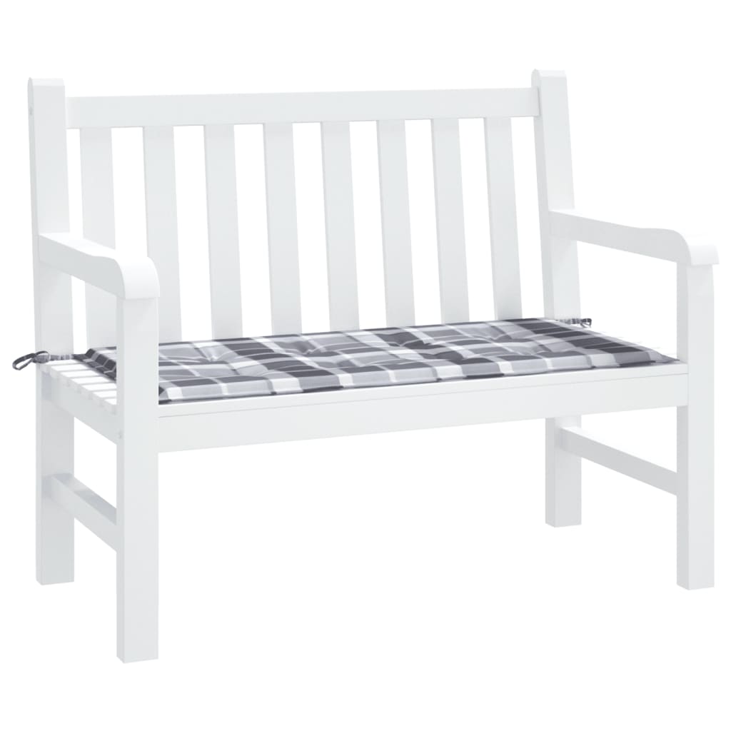Vidaxl tuinbankkussen 120x50x4 cm oxford stof ruitpatroon grijs