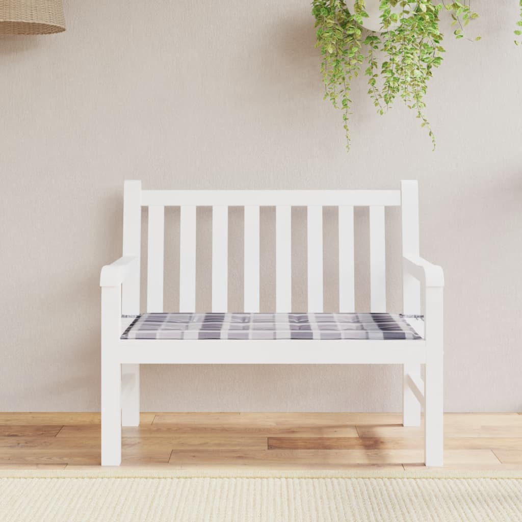 Vidaxl tuinbankkussen 120x50x4 cm oxford stof ruitpatroon grijs