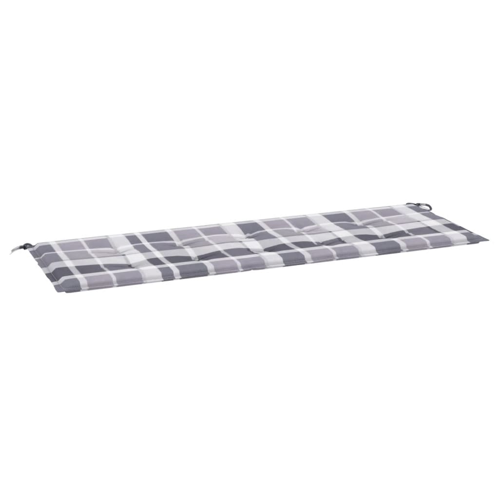 Vidaxl tuinbankkussen 150x50x4 cm oxford stof ruitpatroon grijs