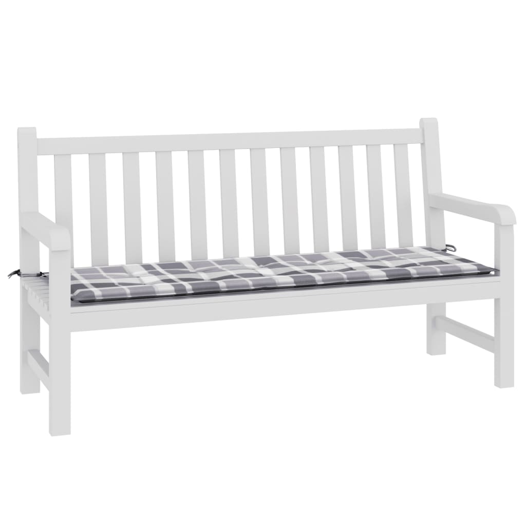 Vidaxl tuinbankkussen 150x50x4 cm oxford stof ruitpatroon grijs