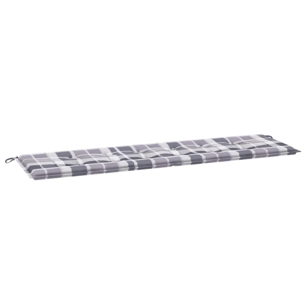 Vidaxl tuinbankkussen 180x50x4 cm oxford stof ruitpatroon grijs