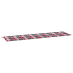 Vidaxl tuinbankkussen 200x50x4 cm oxford stof ruitpatroon rood