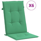 Vidaxl tuinstoelkussens 6 st hoge rug 120x50x3 cm stof groen