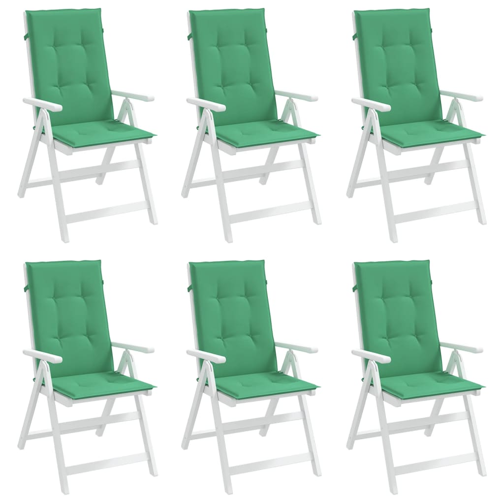 Vidaxl tuinstoelkussens 6 st hoge rug 120x50x3 cm stof groen